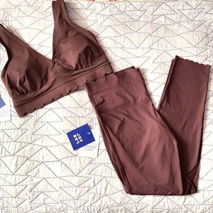 JoyLab Scalloped Sports Bra and Leggings Set